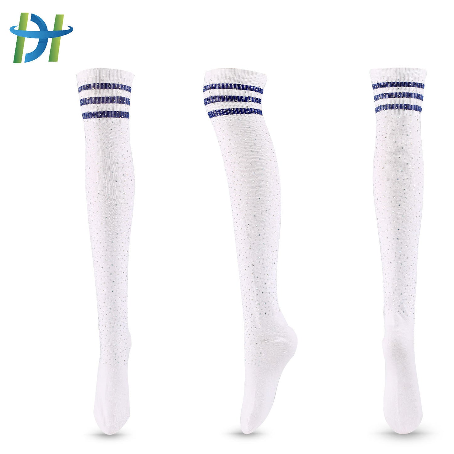 Diamond Stocking Women's Striped High Cotton Socks