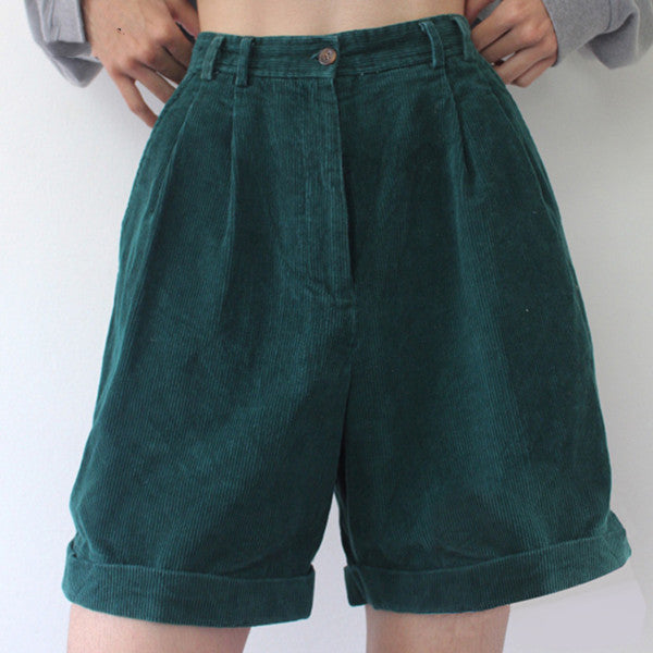 Girls High Waist Fleece Green Casual Pants