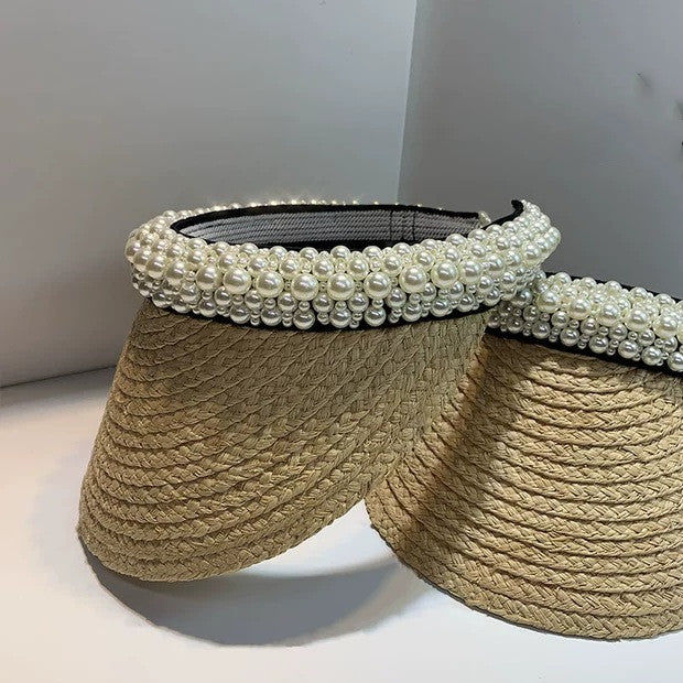 Pearl Sun  Half Empty Straw Hat