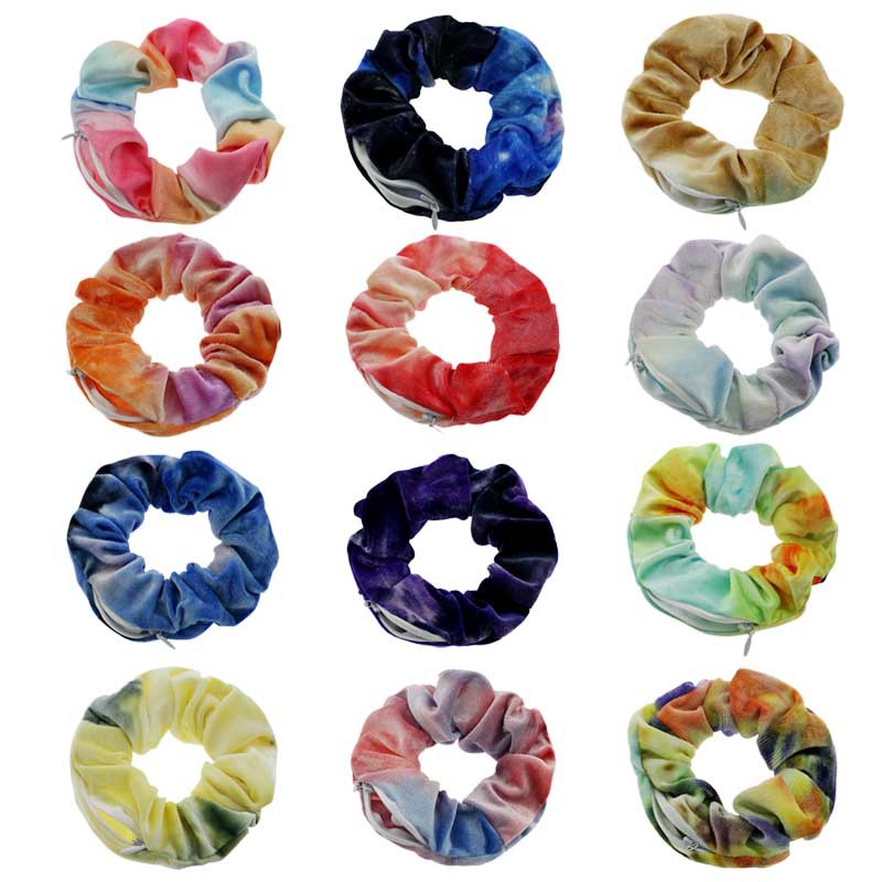 Gradient Color Diamond Velvet Large Intestine Ring Women