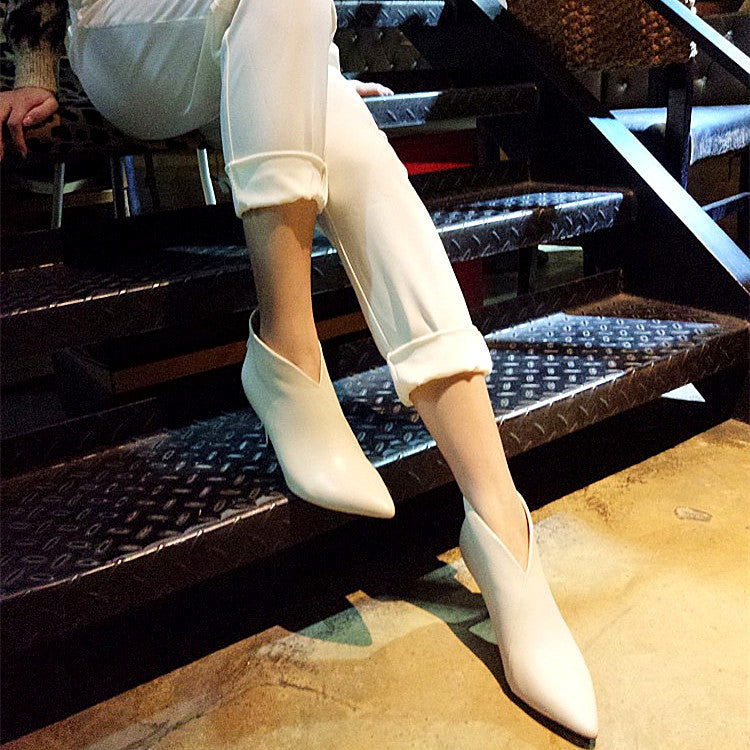 New V-mount Retro Professional Women's Shoes Stiletto Back Zipper Full Leather High Heels Inside And Outside
