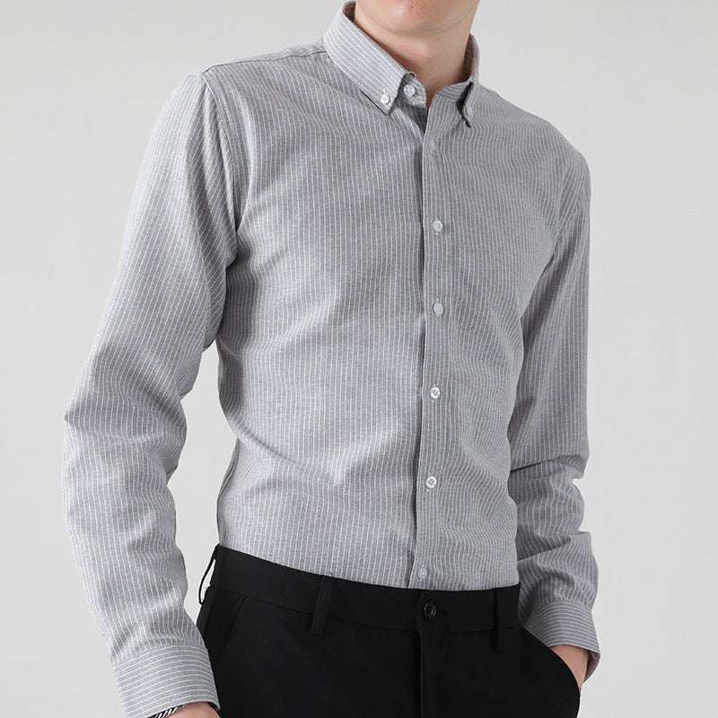 Casual Men's Long-sleeved Stylish Striped Shirt
