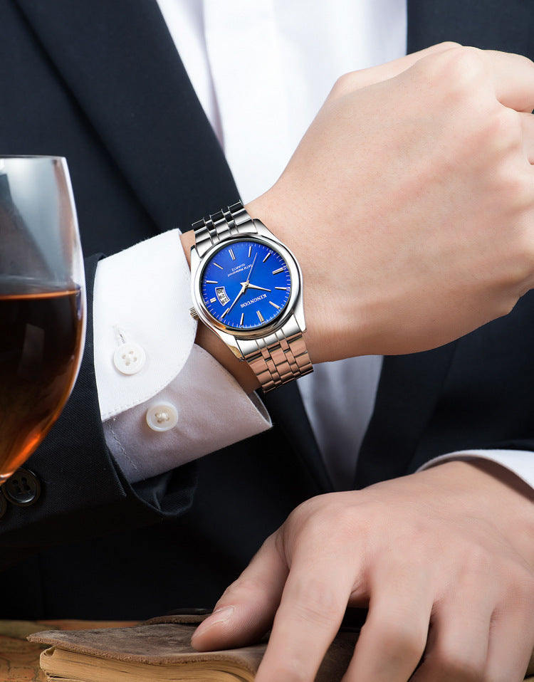 Fashion Steel Band Men's Waterproof Quartz Watch