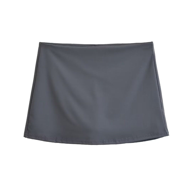 Slim Fit Stretch Retro Sports Low Waist Skirt For Women