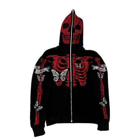 Skull Digital Printed Hooded Sweater