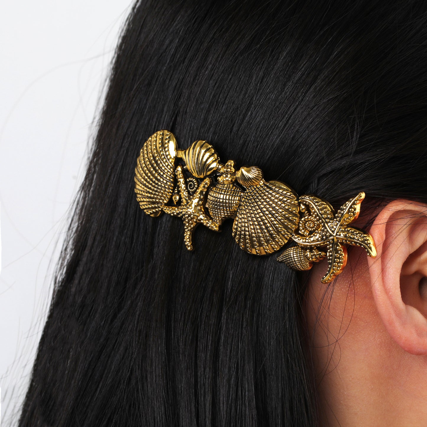 French-Style Vintage Starfish Shell Spring Hair Clip