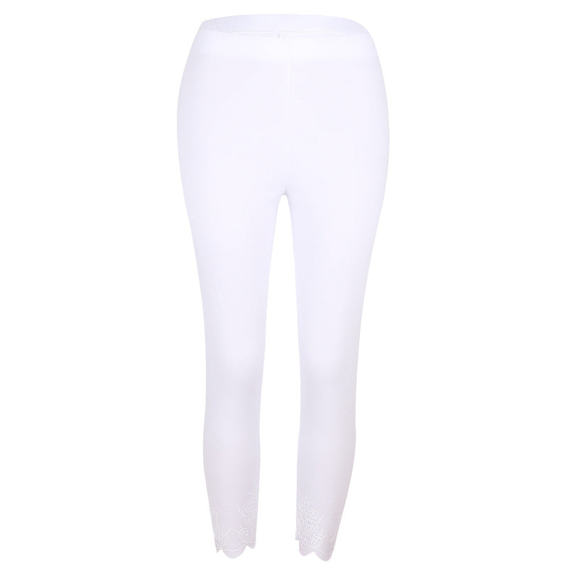 Slim Slimming Printed Cropped Trousers