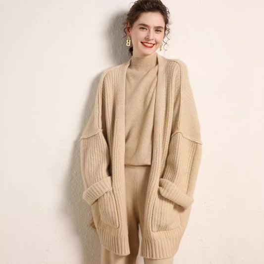 Loose Design Coarse Yarn Knitted Coat