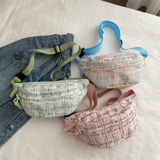 Plaid Contrast Color Women's Waist Bag Fashion