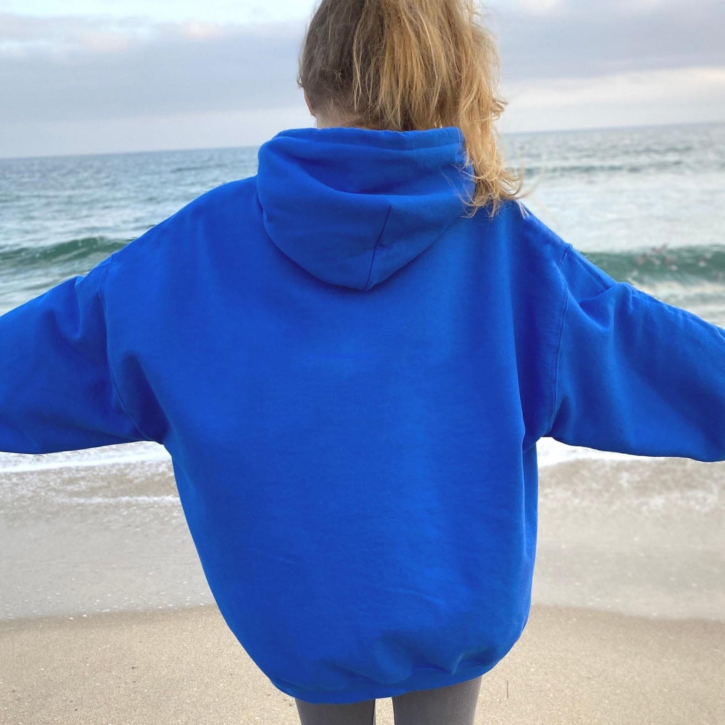 Women's Fleece-lined Bathroom Solid Color Clothing Word Kangaroo Pocket Drawstring Hoodie