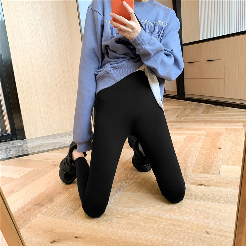 Black Shark Skin Leggings Women's Autumn Outer Wear