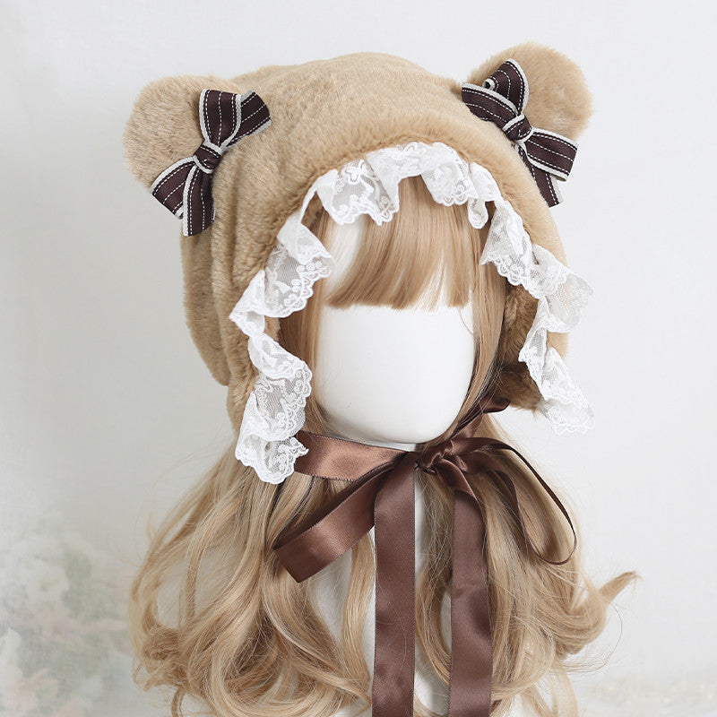 Sweet And Cute Bear Ears Lei Feng Hat