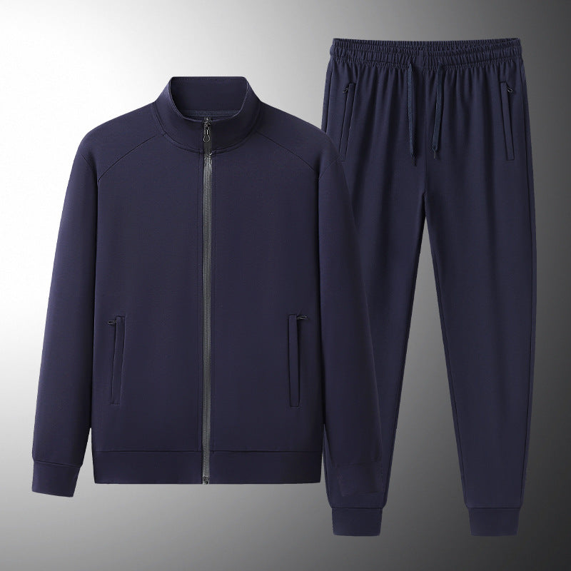 Tencel Roman Sports Leisure Men's Spring And Autumn Sweatshirt And Sweatpants Two-piece Suit