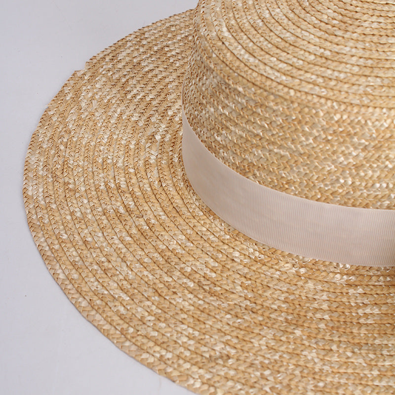 Flat Top Holiday Couple Ladies Straw Sun Hat