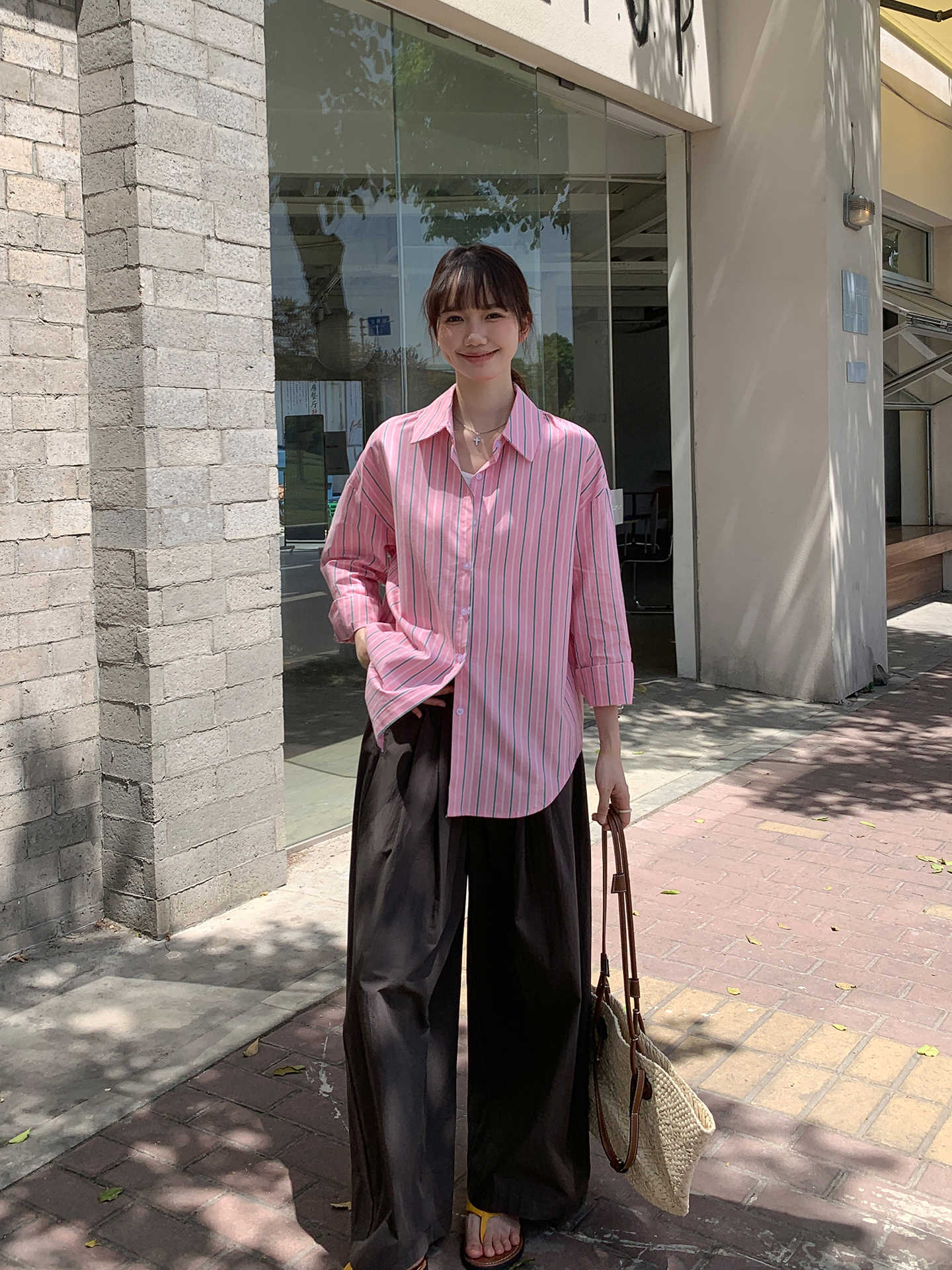 Striped Sun Protection Shirt Women's Long Sleeve Loose Top