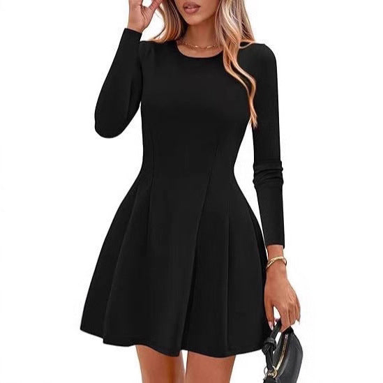 New European And American-style Solid-color Fashionable Party Dress