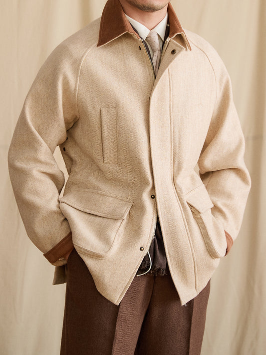 Wool Thick Coat Outdoor Waist-tight Safari Jacket Gentry Jacket