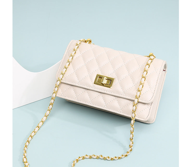 Trendy Small Fragrant Wind Single Shoulder Head Layer Cowhide Female Bag Crossbody