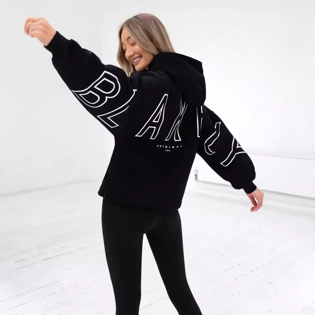 Tynd All-match Langærmet Løs Hættetrøje Hip-hop Pullover