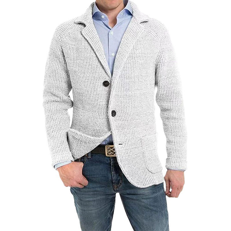 Herre Strikket Cardigan Sweater