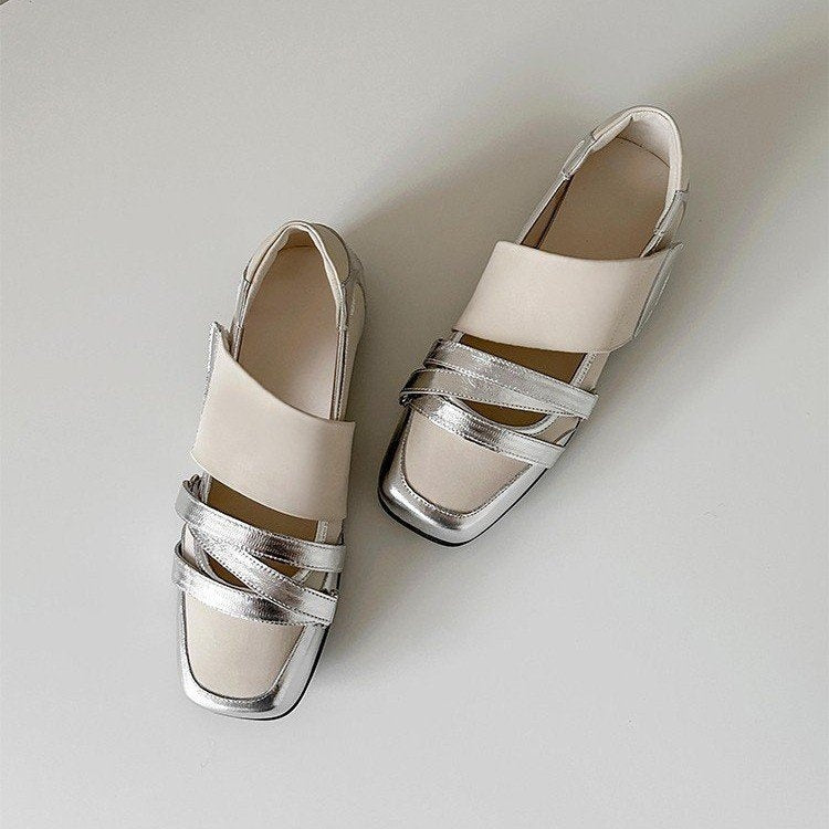 Franske Ballerinasko i Ægte Læder til Kvinder, Eksklusivt Niche-Design, Moderigtige Sporty Casual Pumps med Lavt Snit