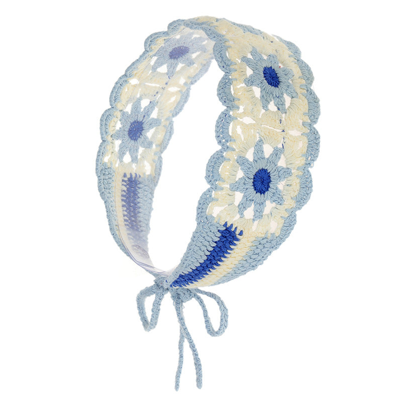 Summer Wide-brimmed Hollow Knitted Headcloth Hair Band