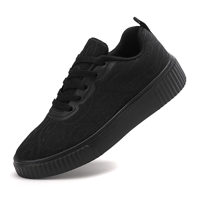 White Shoes Jacquard Hollow-out Platform Board Shoes Summer Versatile Sports Leisure Plus Size