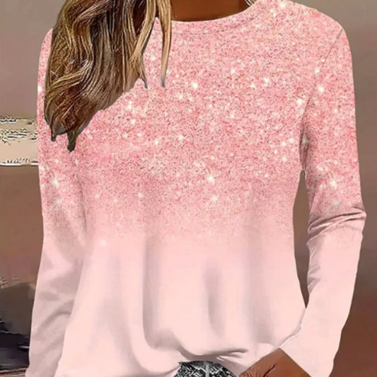 Women's Pink Stylish Classic Long Sleeve Top