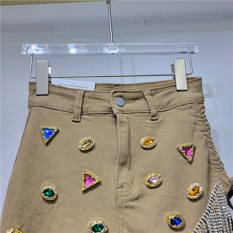 Women's Fashion Heavy Irregular A-line Denim Short Skirt