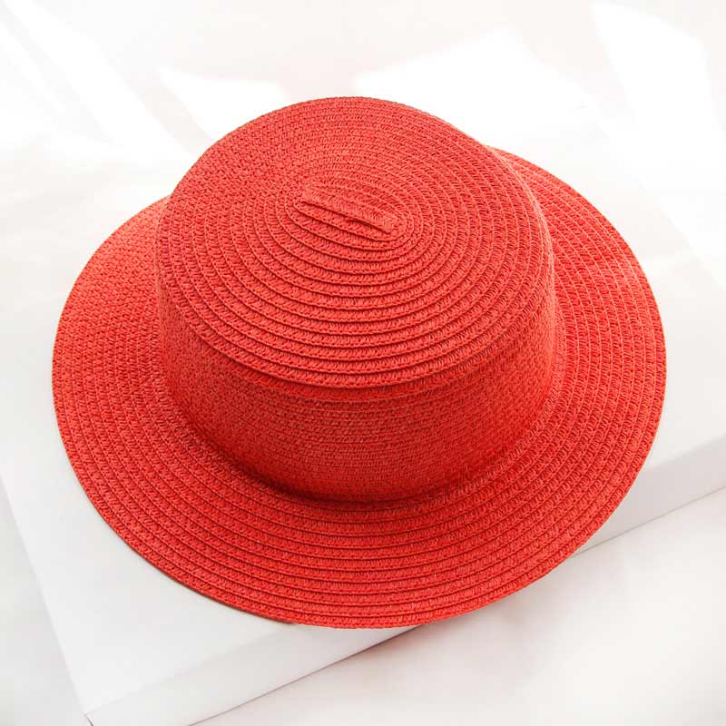 Flat Top Hat Foldable Simple Beach Korean Version Casual Travel Straw