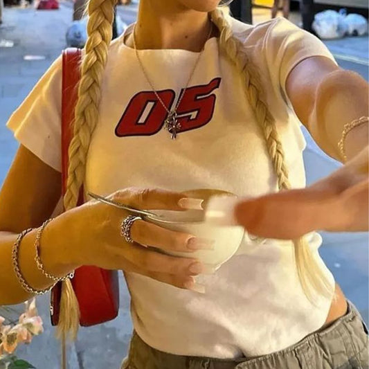 Street Style Polyester Kortærmet