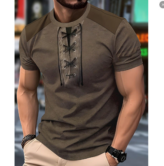 Kortærmet T-shirt til mænd i afslappet high-end stil