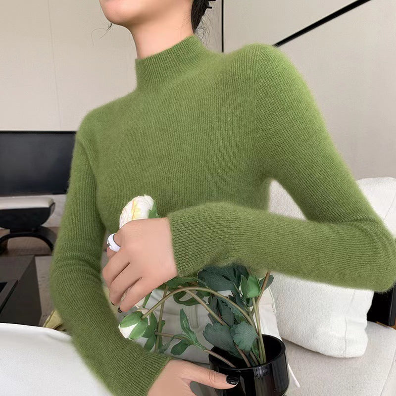 Half Turtleneck Cashmere Slim Top Sweaters Bottoming Shirt