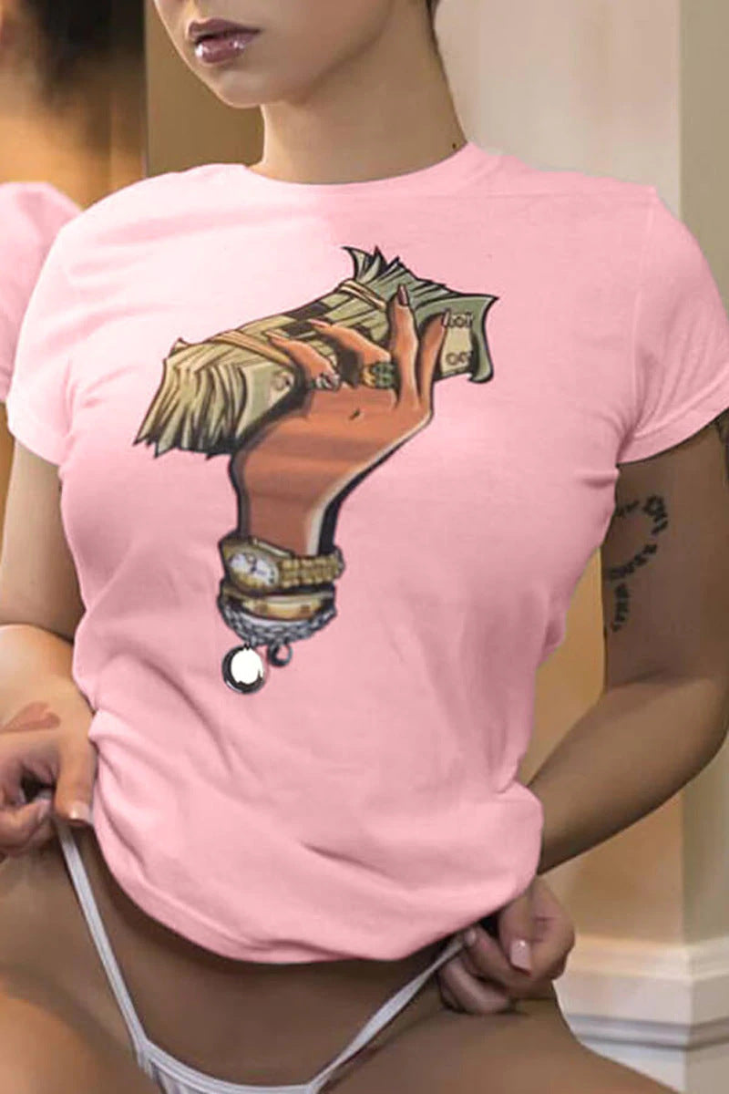 European And American Digital 3D Printing Women's Street Sports T-shirt