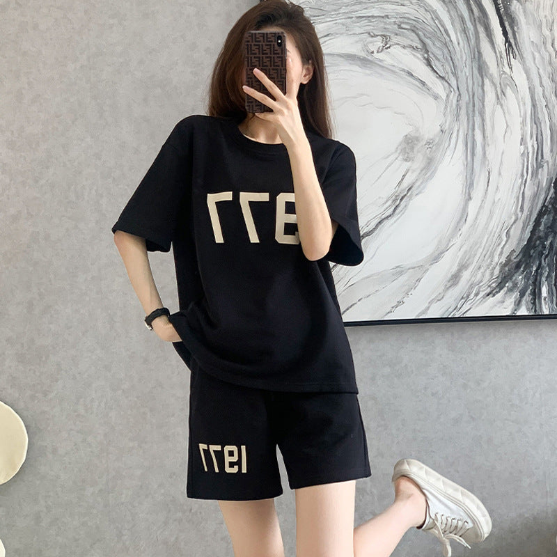 Summer Shorts Sportswear Suit Women's Fashionable Loose Short Sleeve Casual Two-piece Suit