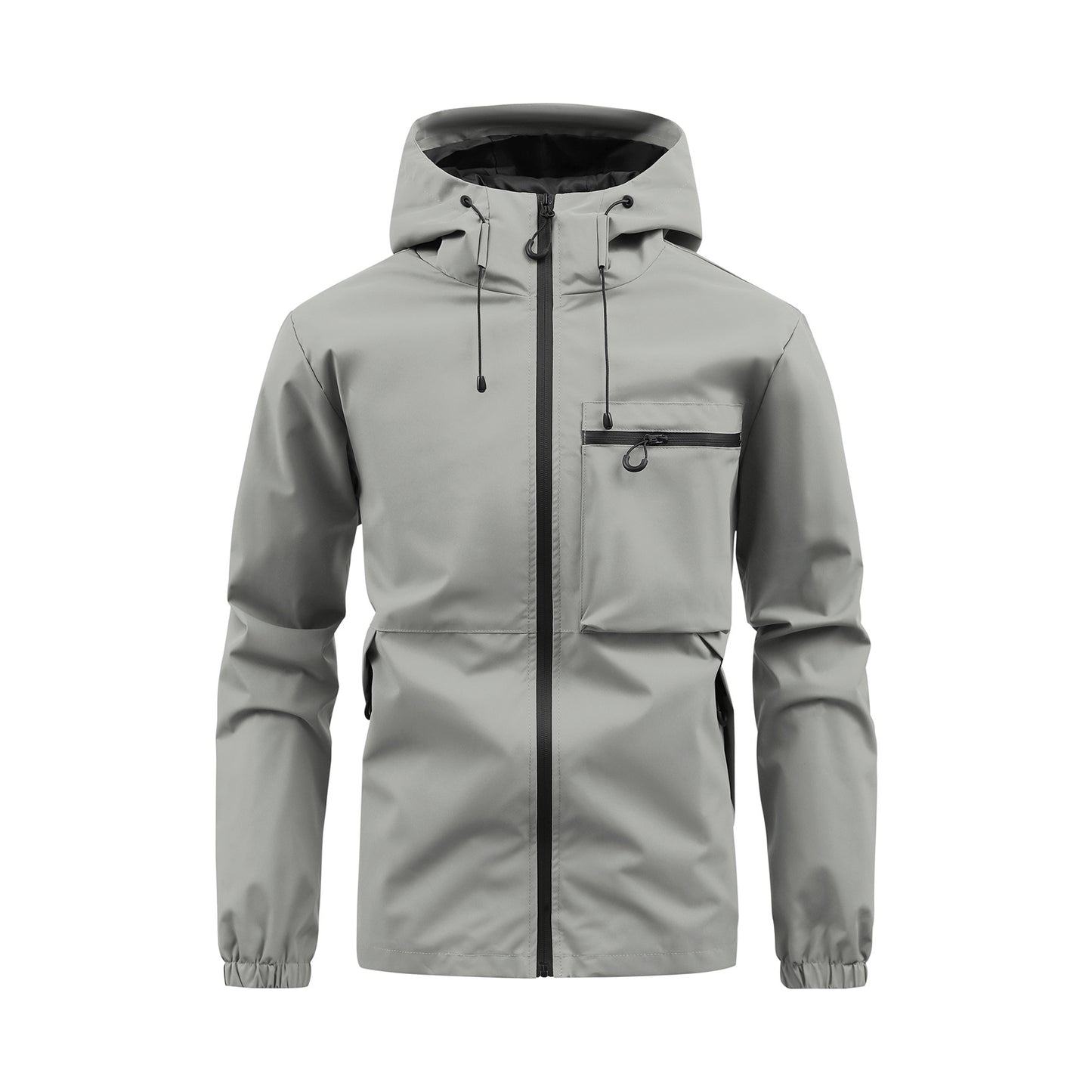 Men's Fashion Casual Hooded Solid Color Multi-pocket Work Pants Outdoor Coat