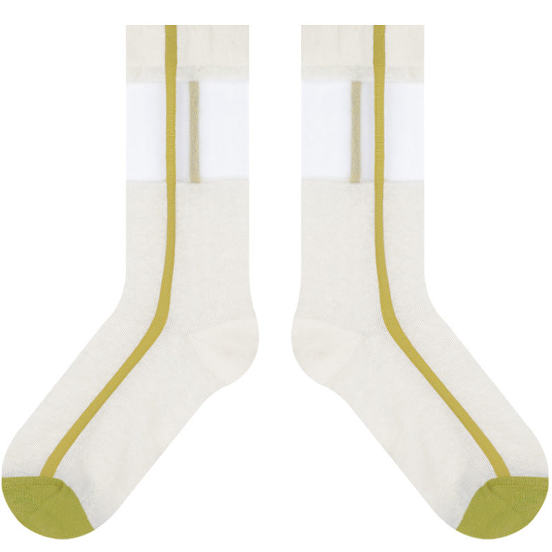 Women's Thin Breathable Spun Glass Simple Cotton Sock