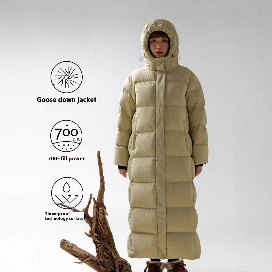 Down Jacket Goose Down Outdoor Thickened Ultra-long Coat