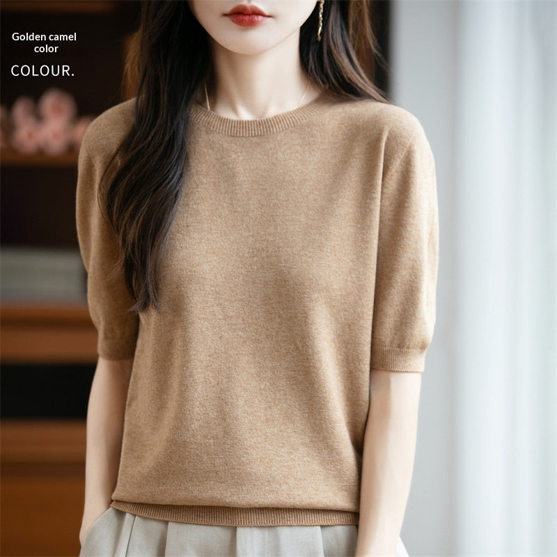 Women's Loose Casual Short-sleeved Minimalist Sweater