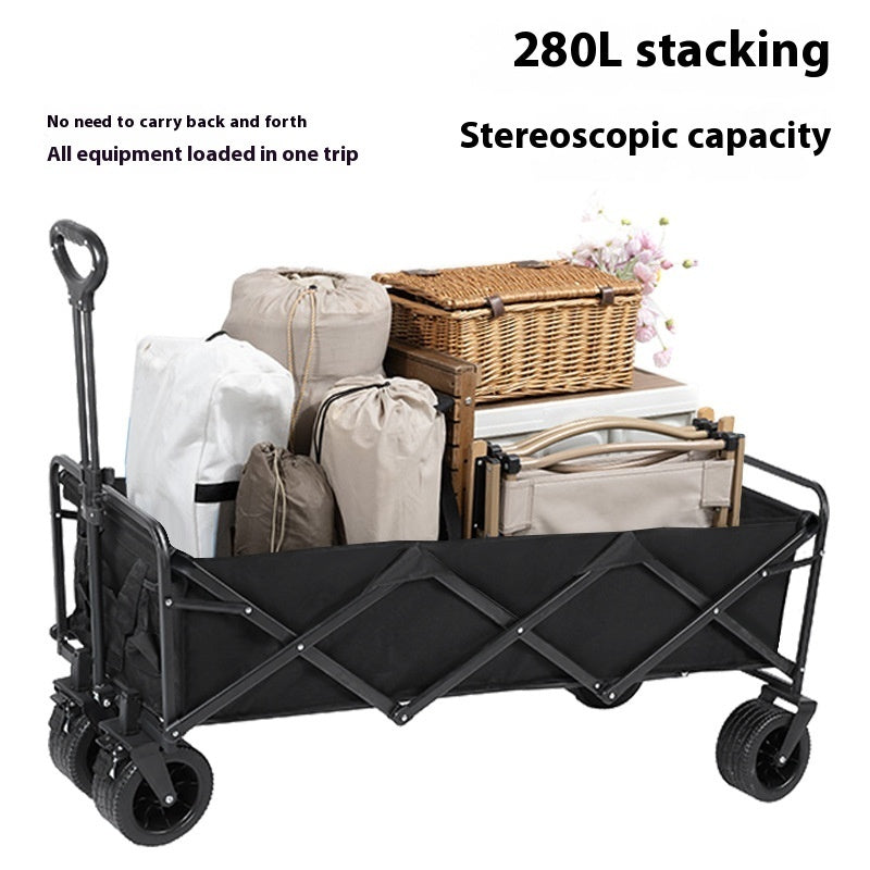 Lengthened Large Capacity 1 M 3 Camper Night Market Stall Car Folding Outdoor Trolley