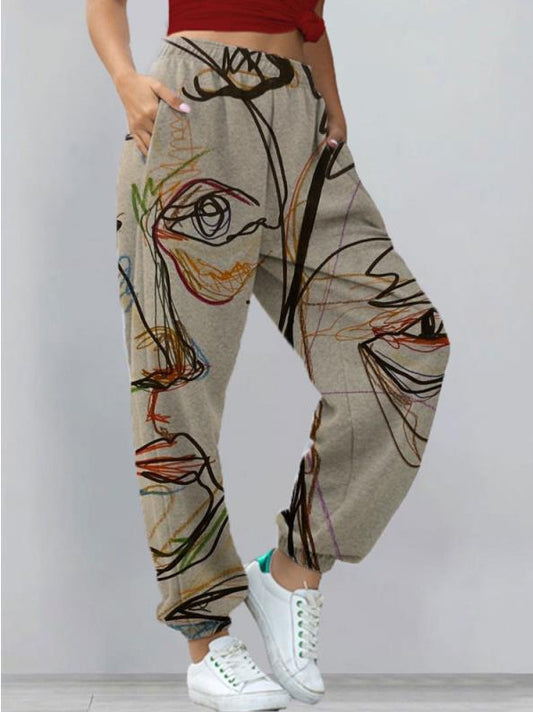 Dame Harem Bukser Med Print Yoga Boho Sportsbukser Med Lommer