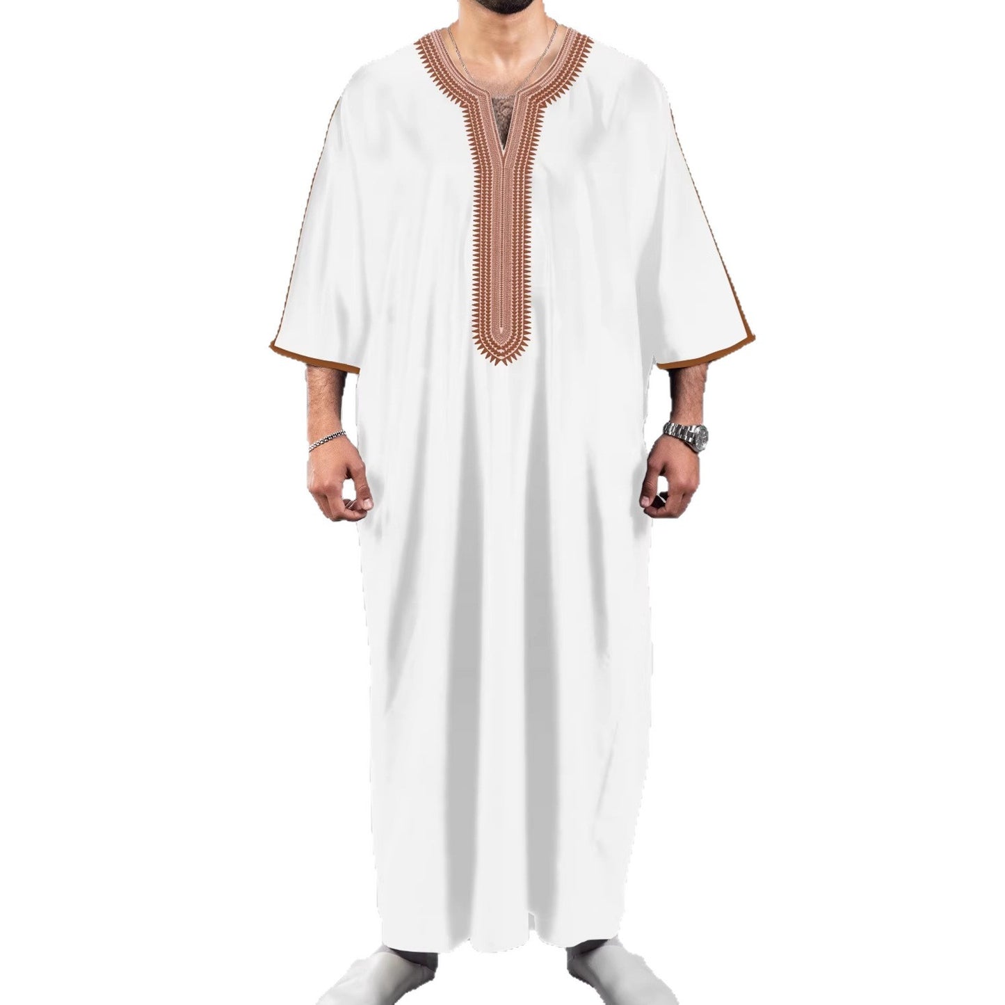 Digital-Print Ethnic Moroccan Mens Robe  3D