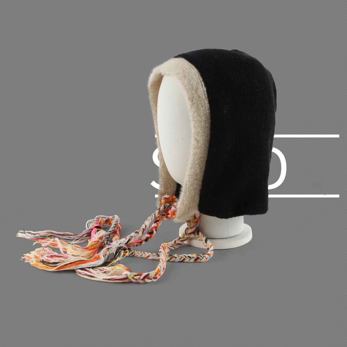 Rainbow Tassel Braid Contrast Wool Hat
