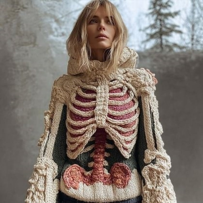 Halloween Women's Round Neck Imitation Wool Sweater