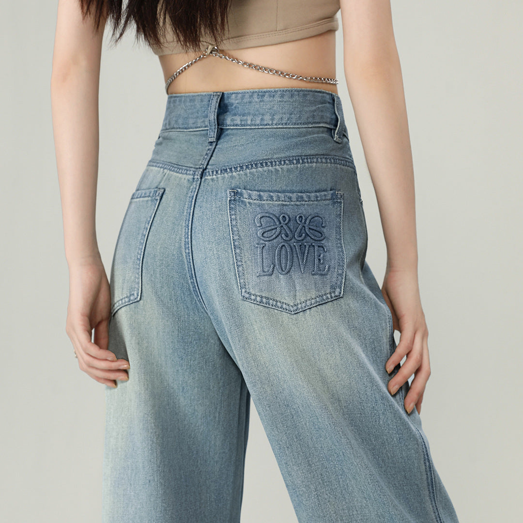 High Waist Straight-leg Wide-leg Pants