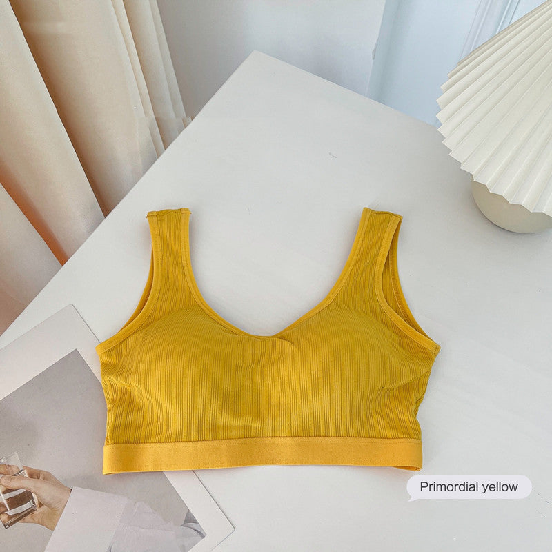Integrated Fixed Cup Wrap Bust Beautiful Back Wide Shoulder Vest Thread