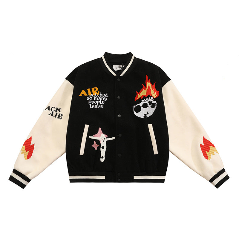 American Street Flame Towel Embroidered Baseball Uniform