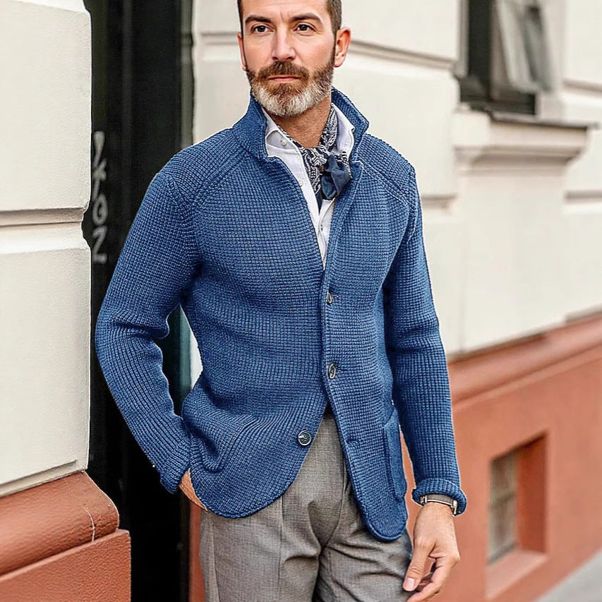 Casual Long Sleeve Solid Color Knitted Coat