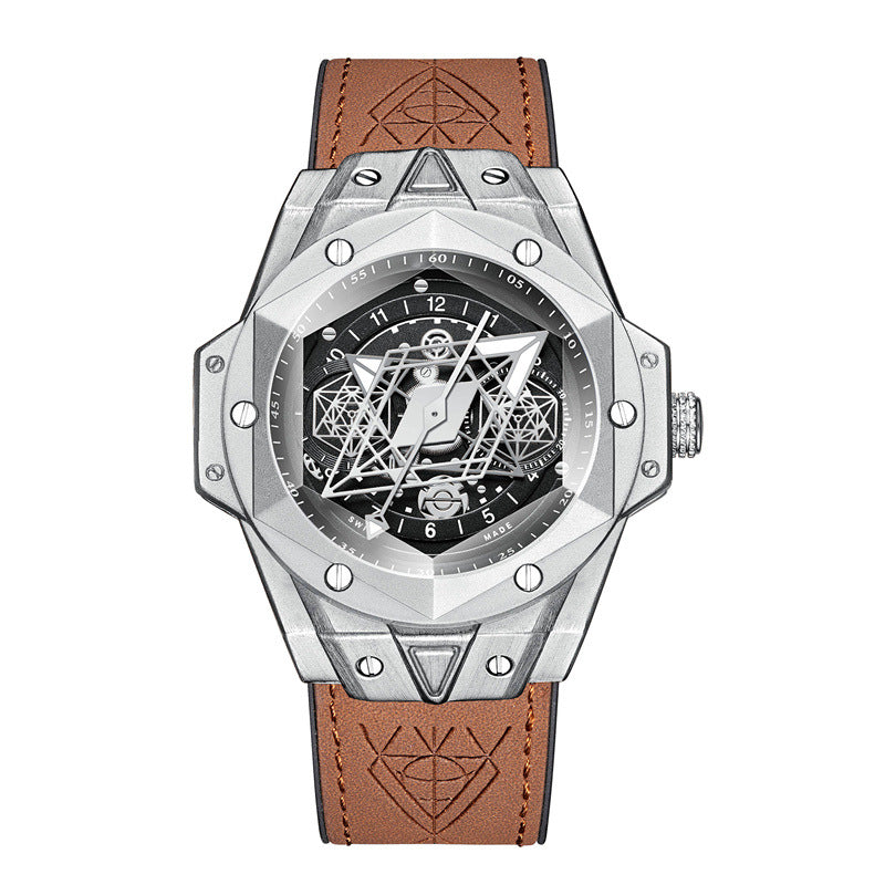 Explosive Fashion Tattoo Men's Quartz Watch Waterproof Silicone Band