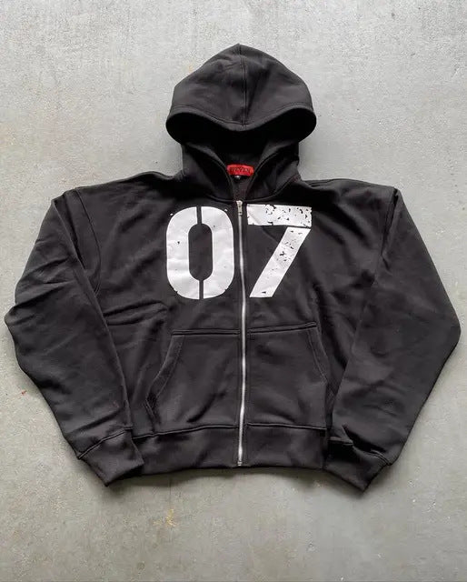 Loose Sweater Suit Men's And Women's Maychao Hip Hop Sports Zipper Hooded Sweater Pants Suit